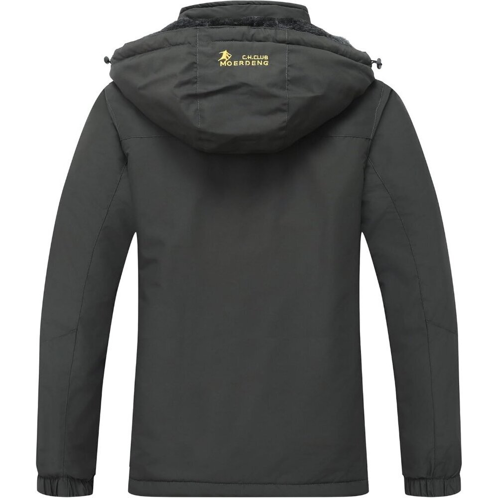 Women's Dark-grey Waterproof Ski Jacket Warm Winter Hooded Raincoat Jacket - Picture 2 of 5